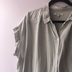 Madewell Central Drapey Button-Up Black and White
